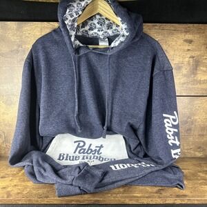 Good Land Pbr Pabst Blue Ribbon Jacket Pull Over Hoodie Fast Shipping Size XL